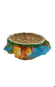 Temático São João - Cesta em Palha Babado Colorido
