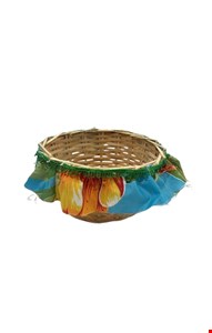 Temático São João - Cesta em Palha Babado Colorido