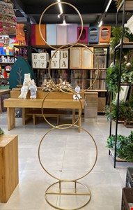 Estrutura Ferro Dourada Círculos Para Balões/Flores