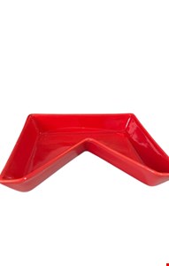 Bandeja Bandeirola Cerâmica Vermelha 17cmC X 13cmL