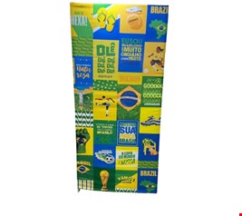 Capa de Painel Vertical Reto - Lambe Lambe Futebol / Copa / Brasil 2mA X 1mL