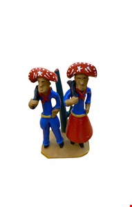 Lampião e Maria Bonita em Barro 20cmA