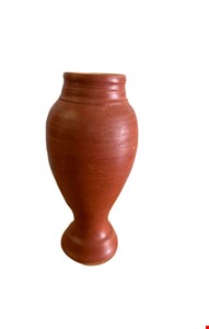 Vaso Barro Balaustre Vermelho G com pé Vaso Barro Balaustre Vermelho G com pé