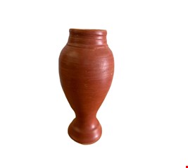 Vaso Barro Balaustre Vermelho G com pé Vaso Barro Balaustre Vermelho G com pé