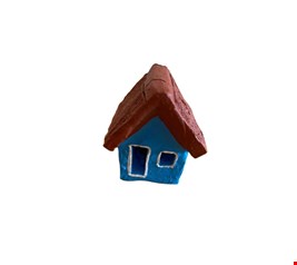 Casinha de Barro Azul 6cmA 