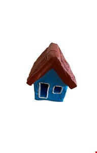 Casinha de Barro Azul 6cmA 