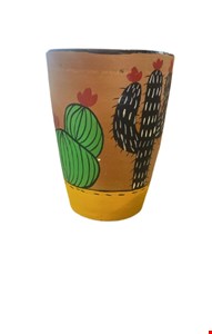 Vaso Decorativo Com cacto verde e cacto preto - 20cmA