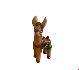 Burro de Carga com Flor em Barro 35cmA 