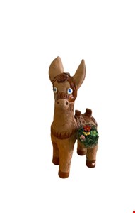 Burro de Carga com Flor em Barro 35cmA 