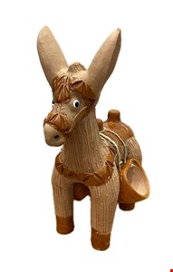 Burro De Carga em Barro Com Balaios G 50cmA