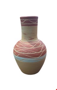 Vaso Barro 2 Cores Ondulado - 37cmA 10cmD