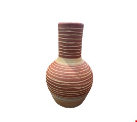 Vaso Barro Duas Cores Listras - 35cmA 10cmD