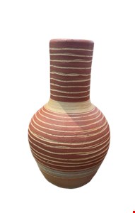 Vaso Barro Duas Cores Listras - 35cmA 10cmD
