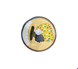 Prato Decorativo Mulher com Turbante 24cmD