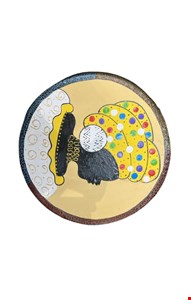 Prato Decorativo Mulher com Turbante 24cmD