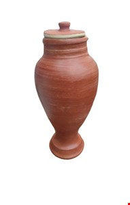 Vaso em barro vermelho balaustre G Vaso em barro vermelho balaustre G