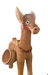 Burro de carga com barro e balaios - 63cmA Burro de carga com barro e balaios - 63cmA
