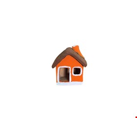 Casinha de Barro com chaminé laranja 6cmA Casinha de Barro com chaminé laranja 6cmA