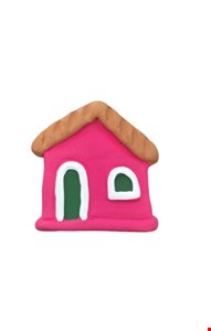 Placa decorativa de casa / Rosa- 8 cmA