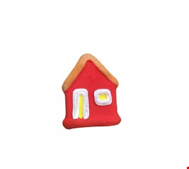 Placa decorativa de casa / Vermelha - 8 cmA