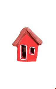 Casinha de Barro vermelha 8cmA
