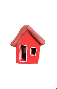 Casinha de Barro vermelha 8cmA Casinha de Barro vermelha 8cmA