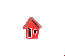 Casinha de Barro vermelha 8cmA Casinha de Barro vermelha 8cmA