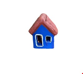 Casinha de Barro azul 8cmA
