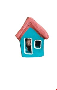 Casinha de Barro Verde 8cmA Casinha de Barro Verde 8cmA