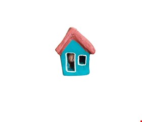 Casinha de Barro Verde 8cmA Casinha de Barro Verde 8cmA