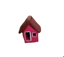 Casinha de Barro rosa 8cmA