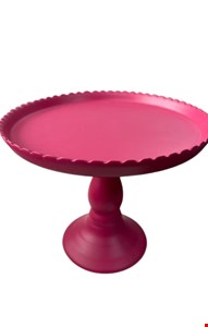 Suporte Balaustre Borda Ondulada Rosa Pink-18cmA 22cmD