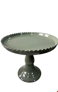Suporte Balaustre Borda Ondulada Verde Musgo Brilhante -18cmA 22cmD