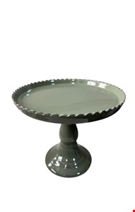 Suporte Balaustre Borda Ondulada Verde Musgo Brilhante -18cmA 22cmD