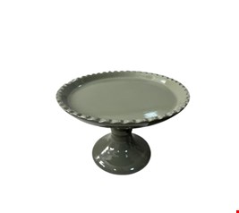 Suporte Balaustre Borda Ondulada Verde Musgo Brilhante-12cmA 18cmD