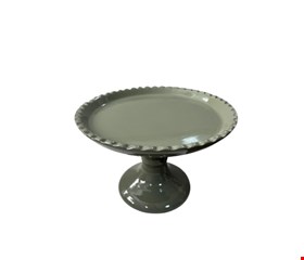 Suporte Balaustre Borda Ondulada Verde Musgo Brilhante-12cmA 18cmD