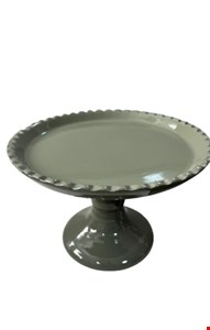 Suporte Balaustre Borda Ondulada Verde Musgo Brilhante-12cmA 18cmD