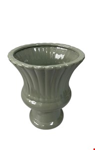 Vaso Canelado Verde Musgo Brilhante 20cmA 17cmD 