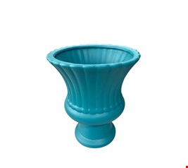 Vaso Canelado Azul Petroléo 20cmA 17cmD -