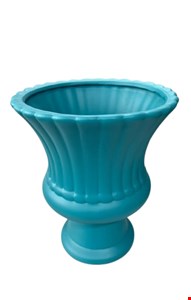 Vaso Canelado Azul Petroléo 20cmA 17cmD -