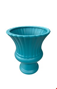 Vaso Canelado Azul Petroléo 20cmA 17cmD -