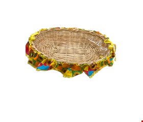 Cesto Oval com Babado Junino Girassol e Colorido G
