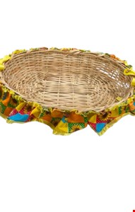 Cesto Oval com Babado Junino Girassol e Colorido G