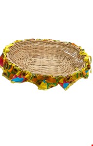 Cesto Oval com Babado Junino Girassol e Colorido G