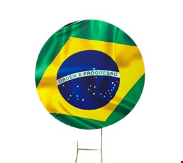 Painel Redondo Tecido Sublimado - Bandeira Brasil Copa Futebol 1,50mD