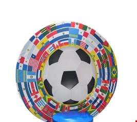 Painel Redondo Tecido Sublimado - Copa / Futebol / Bola / Países 1,50cmD