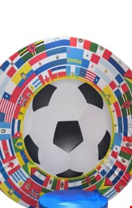 Painel Redondo Tecido Sublimado - Copa / Futebol / Bola / Países 1,50cmD