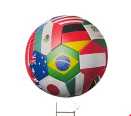 Painel Redondo Tecido Sublimado - Bandeiras Copa Futebol 1,50mD