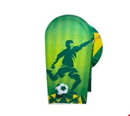 Capa oval painel verde tecido Jogador com bola  2mA x 90cmL