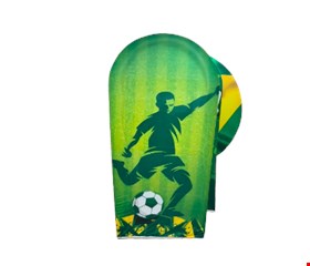 Capa oval painel verde tecido Jogador com bola  2mA x 90cmL